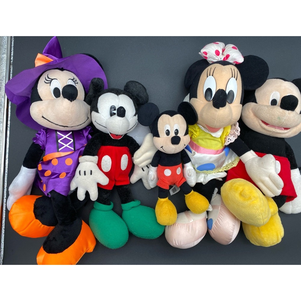 Mickey Mouse & Minnie Mouse Plush Stuffed Collectables Lot of 5 Near‎ Mint